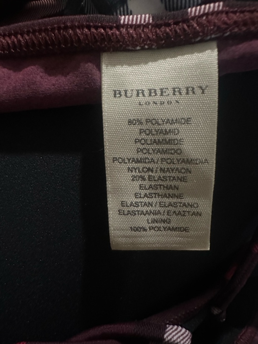 Burberry check burgundy bikini bottom m - Picture 8 of 8